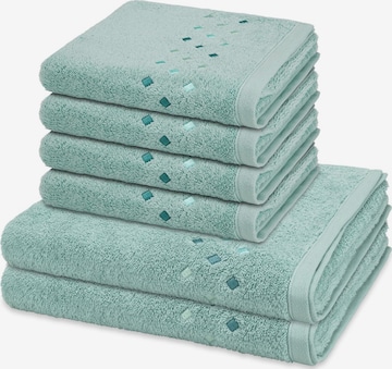 ROSS Handdoek 'Stoneline' in Blauw: voorkant