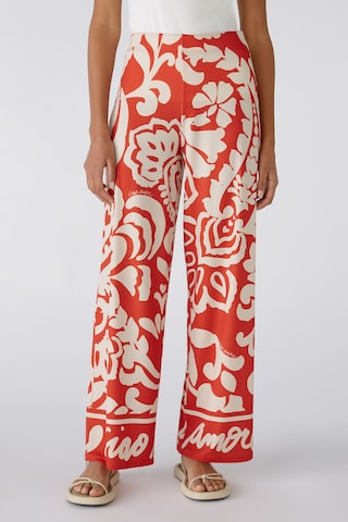 OUI Wide leg Broek in Rood: voorkant