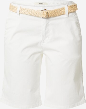 Pantalon chino ESPRIT en blanc : devant