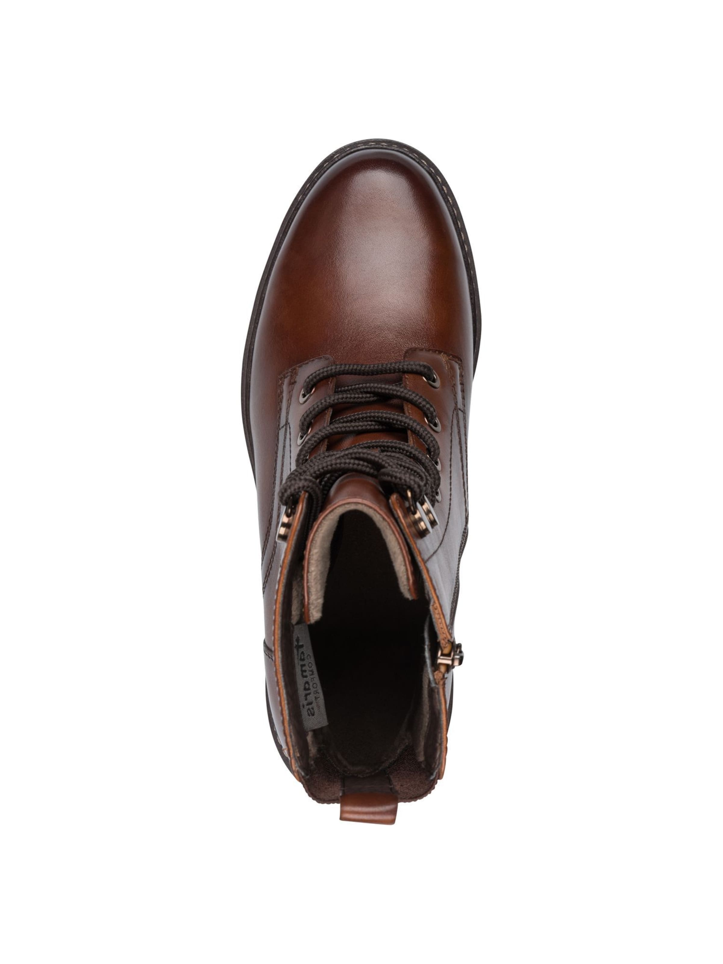 Tamaris Lace-up bootie in Brown
