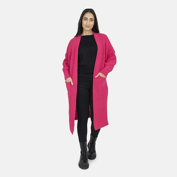 Manteau en tricot Elara en rose : devant