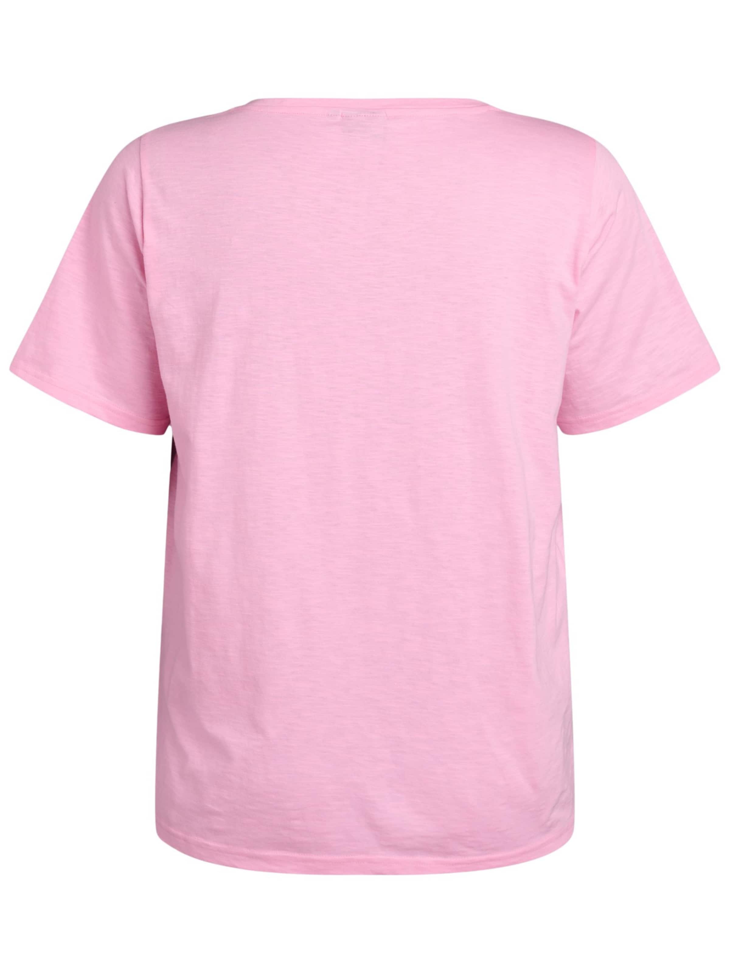 Zizzi T-Shirt 'Rea' in Pink