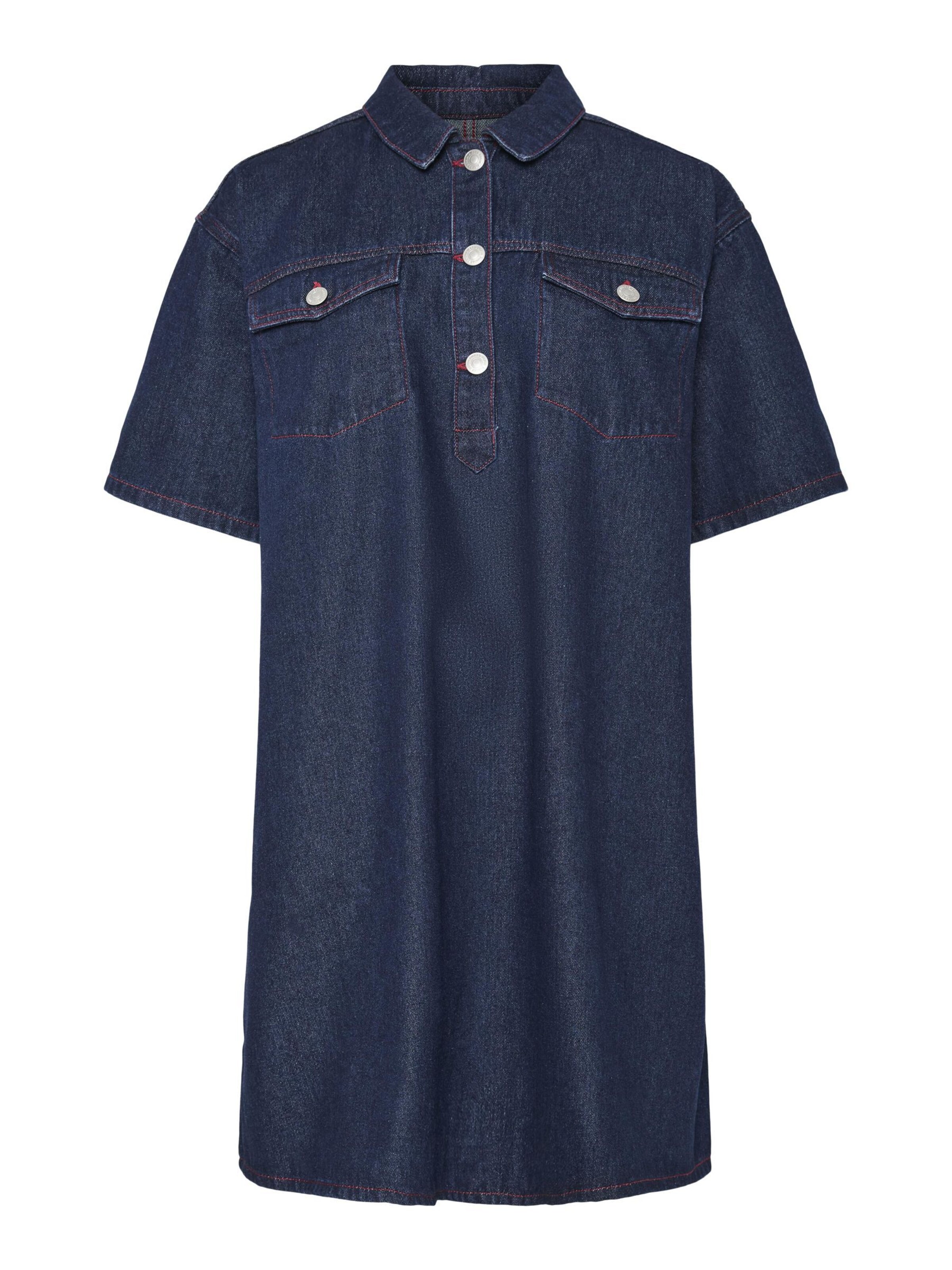 PIECES Shirt dress 'PCDemi' in Blue: front