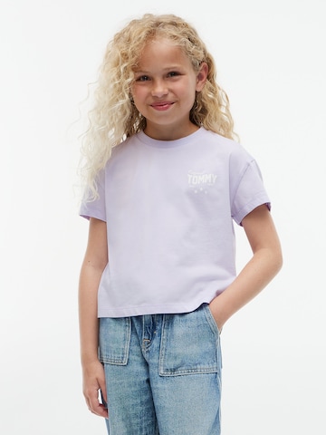 T-Shirt TOMMY HILFIGER en violet : devant