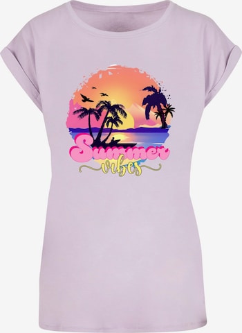 T-shirt 'Summer Vibes Sunset' Merchcode en violet : devant