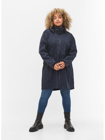 Zizzi Between-Seasons Coat 'Maura' in Blue