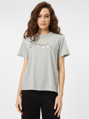 PIECES T-Shirt 'UNIQUE' in Grau: predná strana