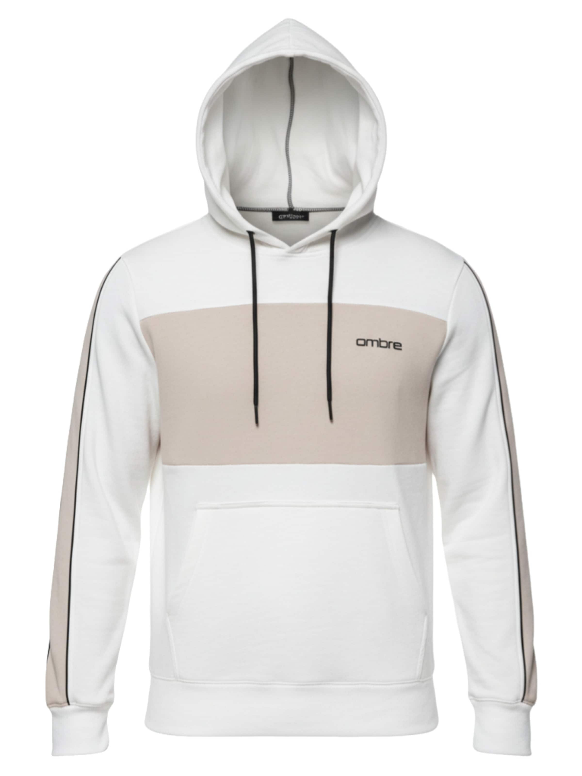 Ombre Sweatshirt 'OM-SSNZ-0225' in Wit: voorkant