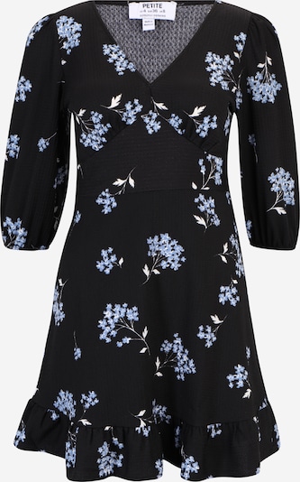 Dorothy Perkins Petite Obleka '(Ay) Petite Blue Floral V Neck Mini Dres' | svetlo modra / črna / bela barva, Prikaz izdelka