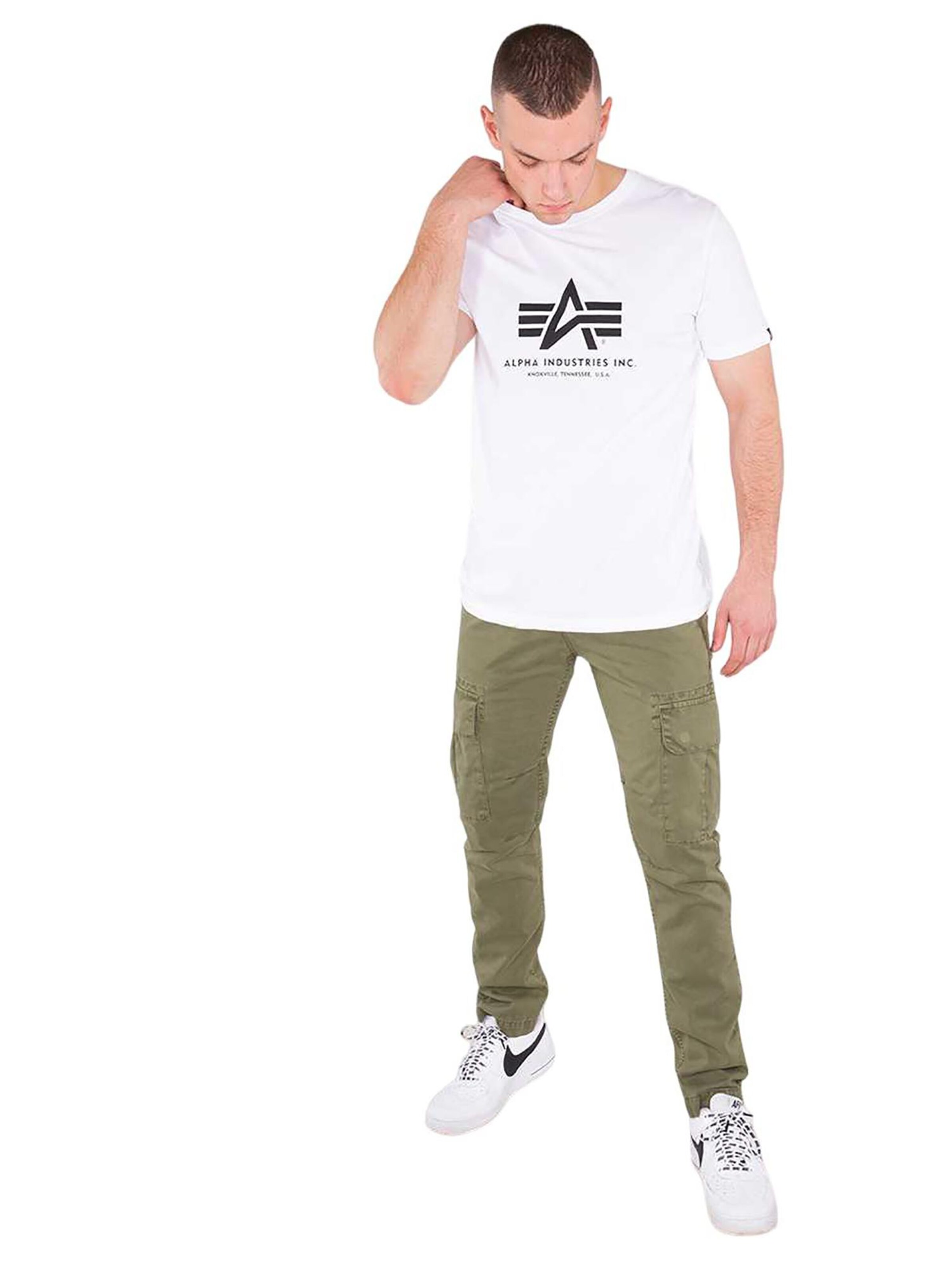 ALPHA INDUSTRIES Regular Cargo Pants 'Agent' in Green