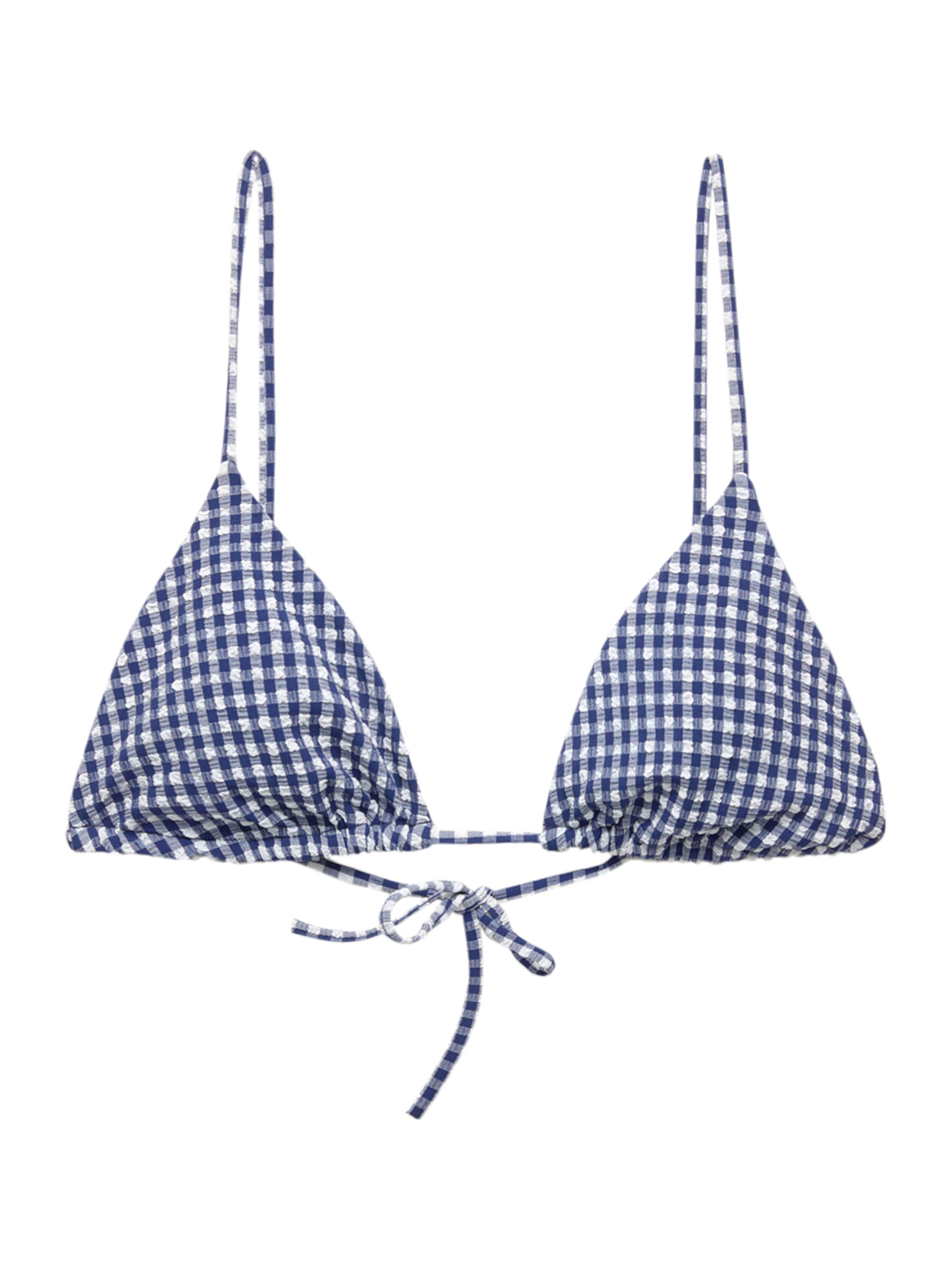 Pull&Bear Triangel Bikinitop in Blau: Vorderseite