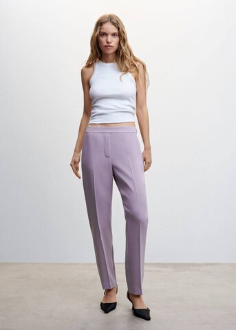MANGO Regular Pleated Pants in Purple