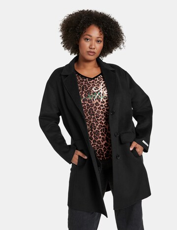 SAMOON Between-Seasons Coat in Black: front