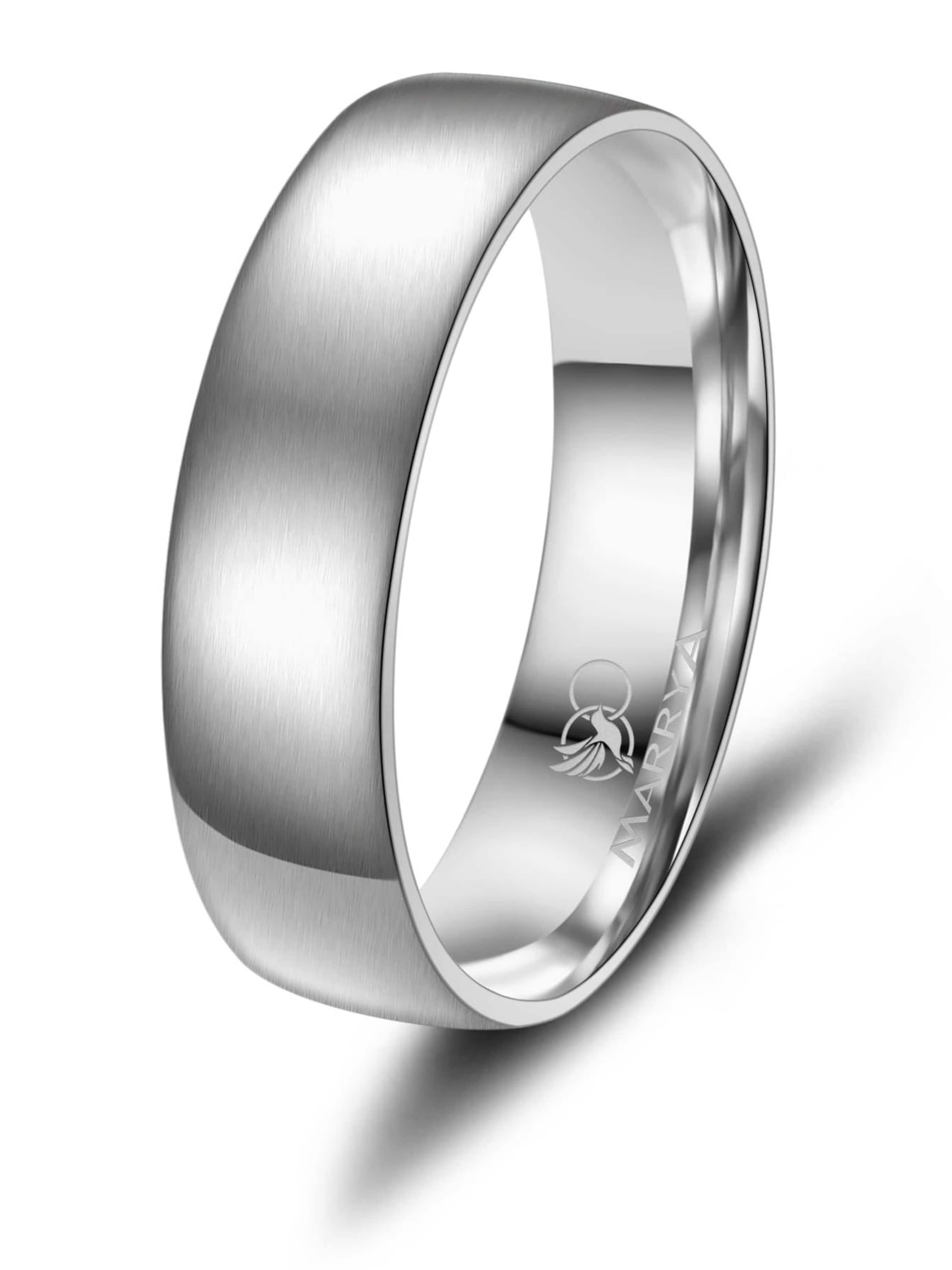 MARRYA Ring 'MARRYA ES-04 Ehering aus Edelstahl – Silberfarben' in Grey: front