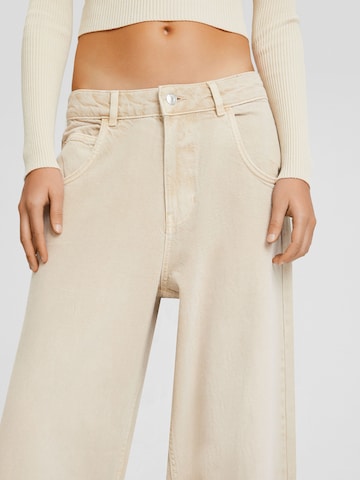 Wide Leg Jean Bershka en beige