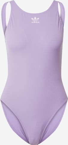 ADIDAS ORIGINALS Swimsuit 'Adicolor Rib' in Purple: front
