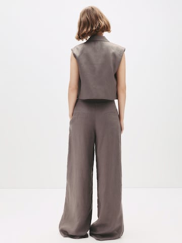 Wide Leg Pantalon à pince Pull&Bear en gris