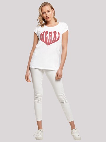 T-shirt 'Valentinstag Herz ' F4NT4STIC en blanc