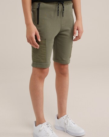 WE Fashion Slimfit Bukser i grøn: forside