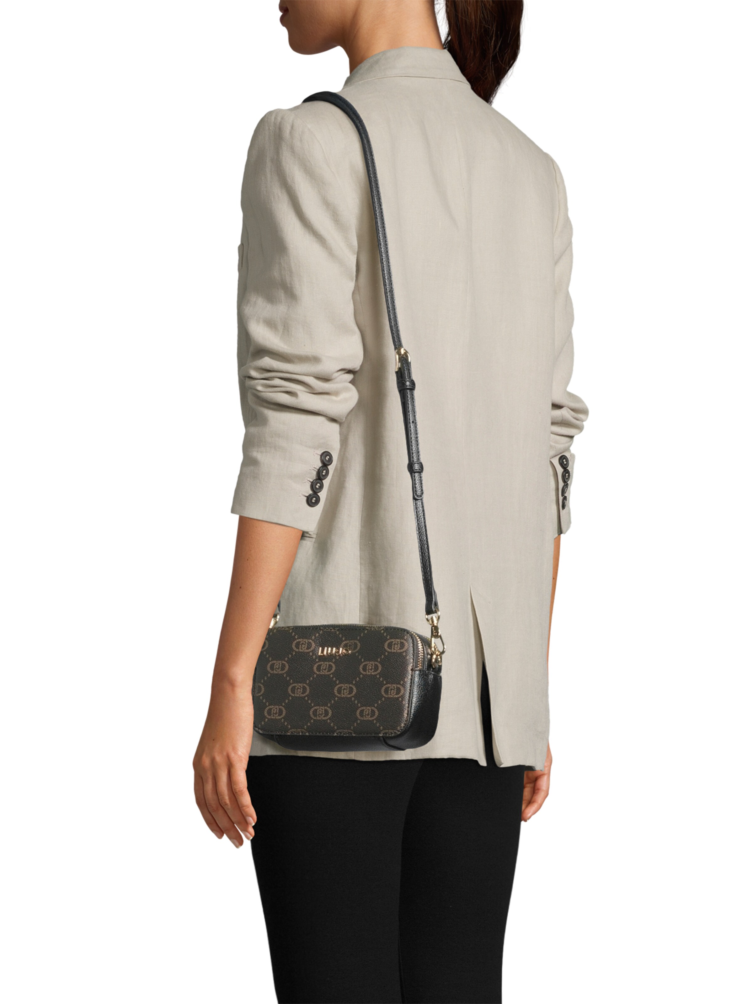 Borsa a tracolla 'ECS' di Liu Jo in nero: frontale