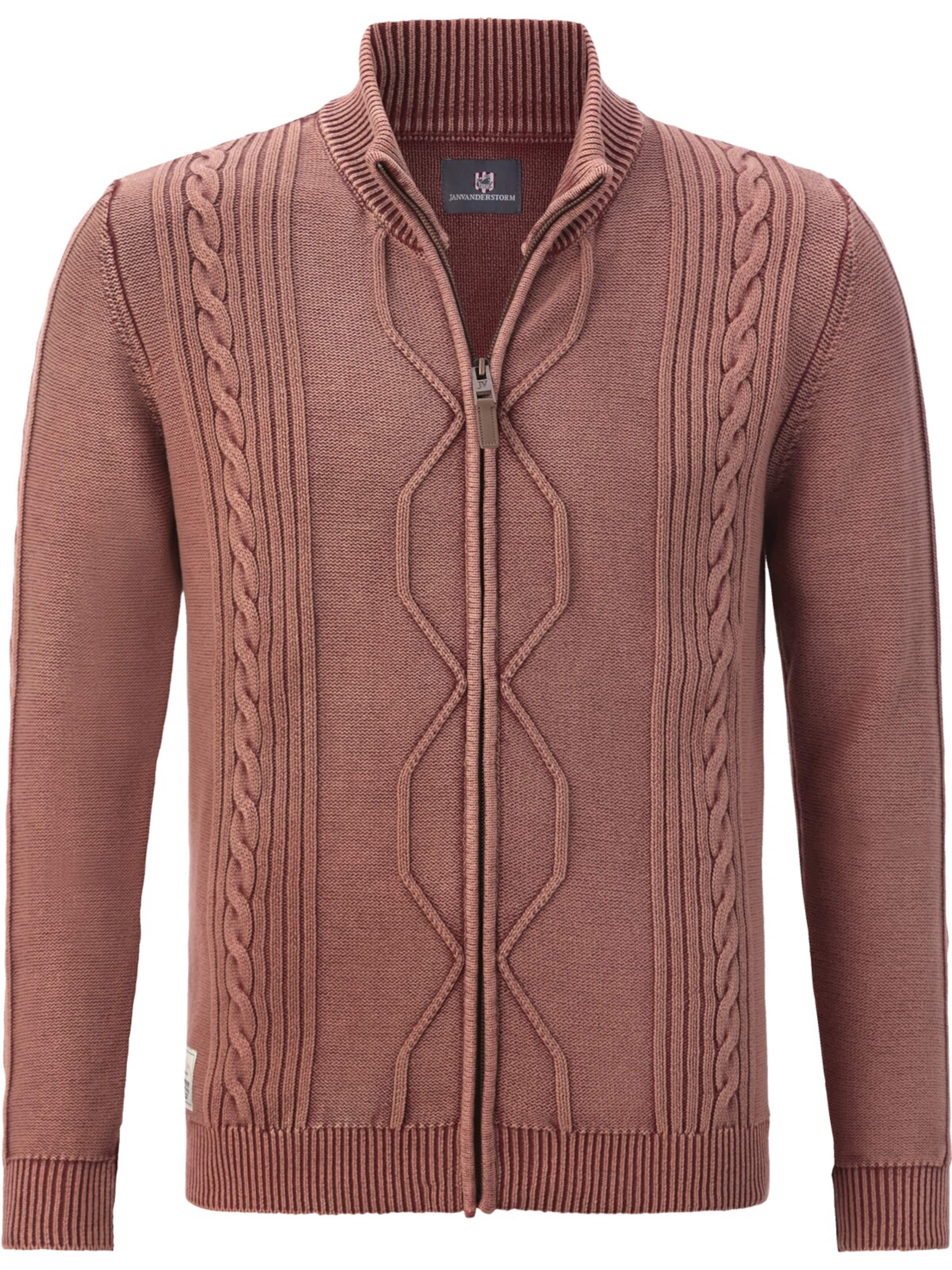 Jan Vanderstorm Strickjacke 'Akselskar' in Rot: Vorderseite