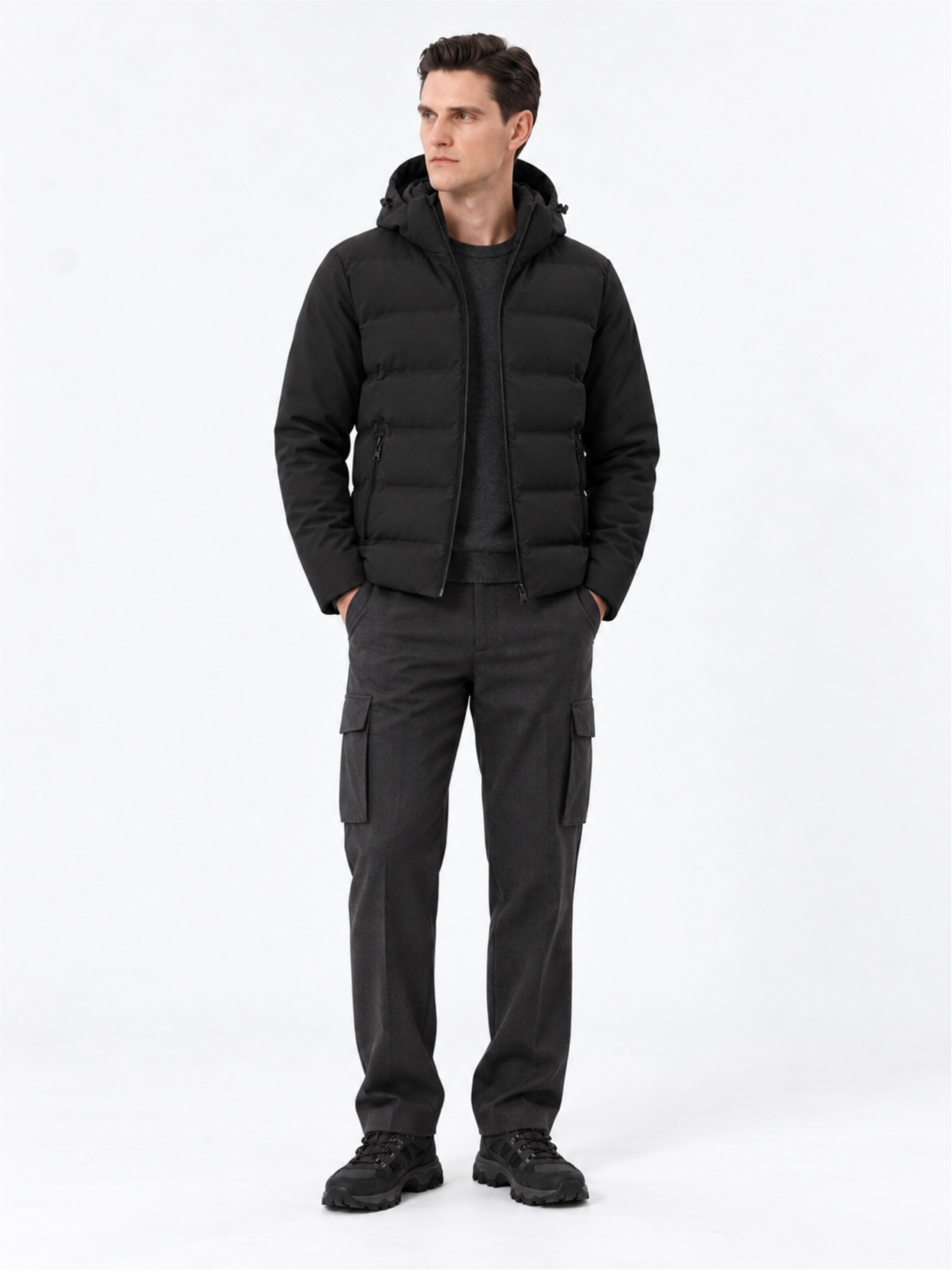 ALLTHEMEN Winter Jacket 'Wärmekammer' in Black