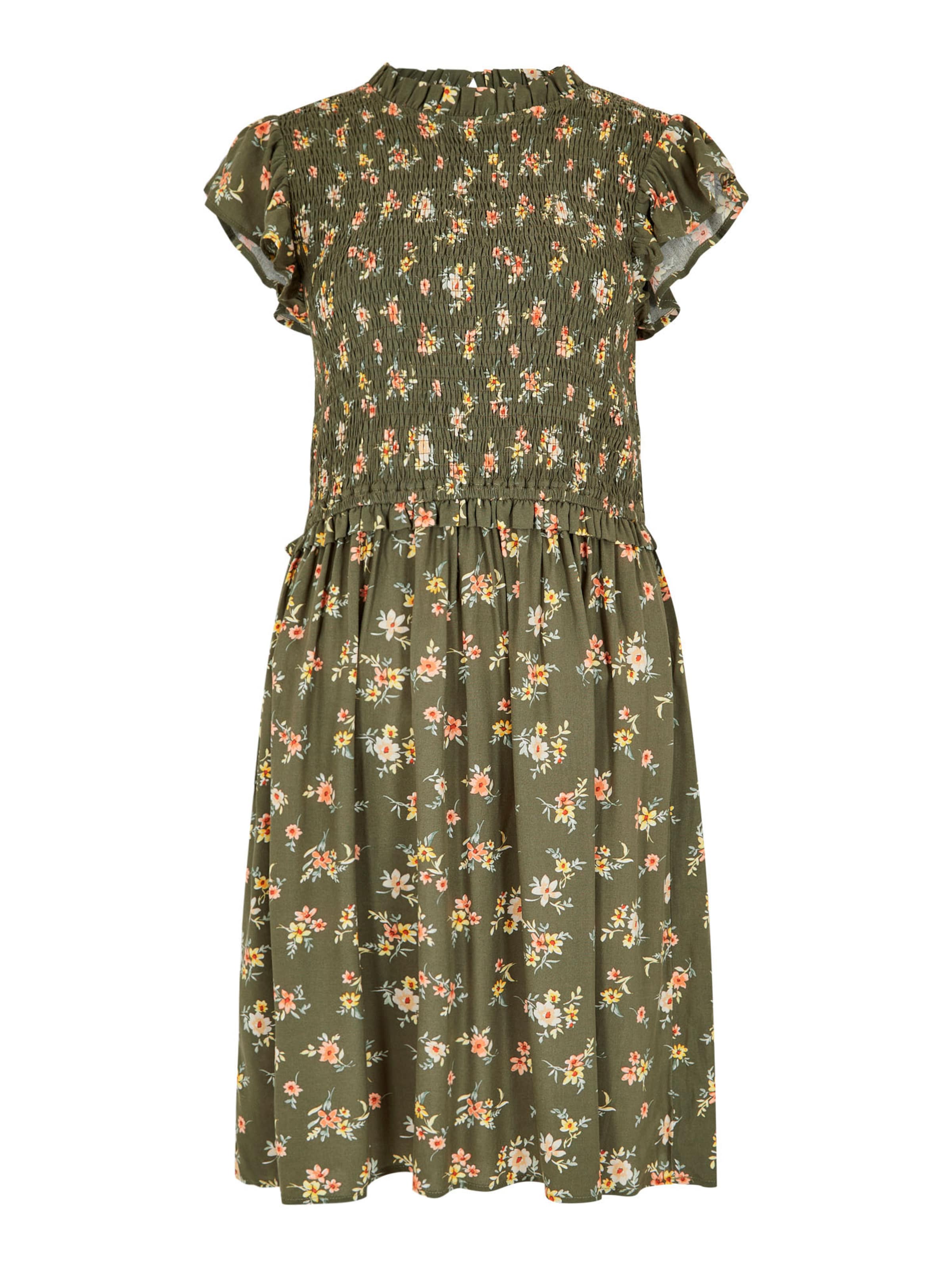 Apricot Floral Bunch Smocked Mini Dress ' ' in Grün: Vorderseite