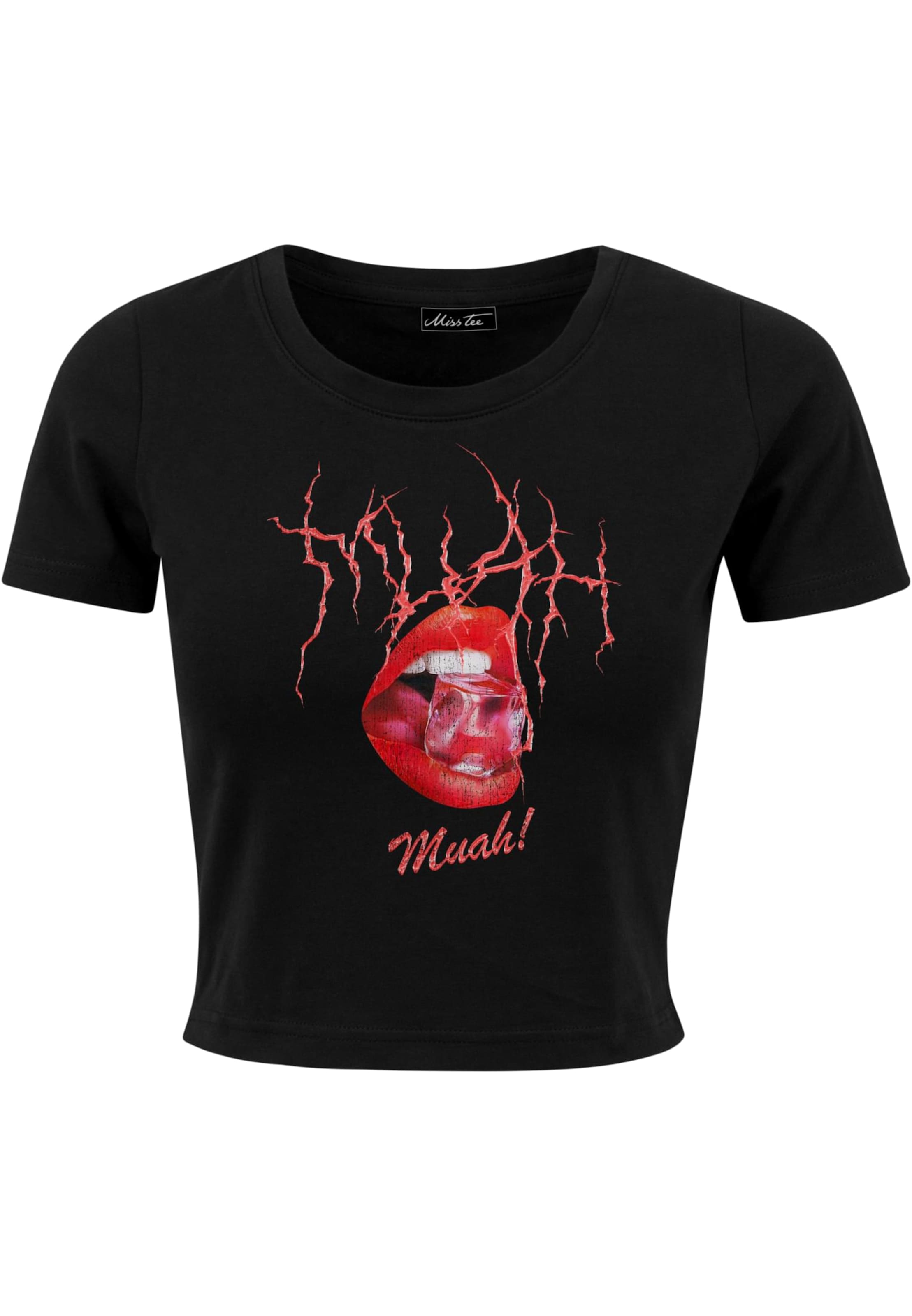 Mister Tee Μπλουζάκι 'Muah' σε μαύρο: μπροστά