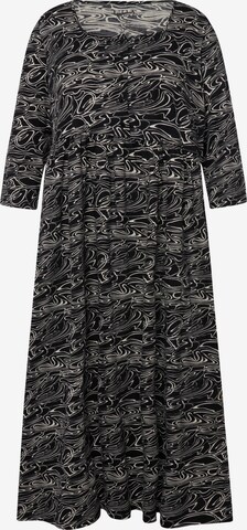 Ulla Popken Summer Dress in Black: front