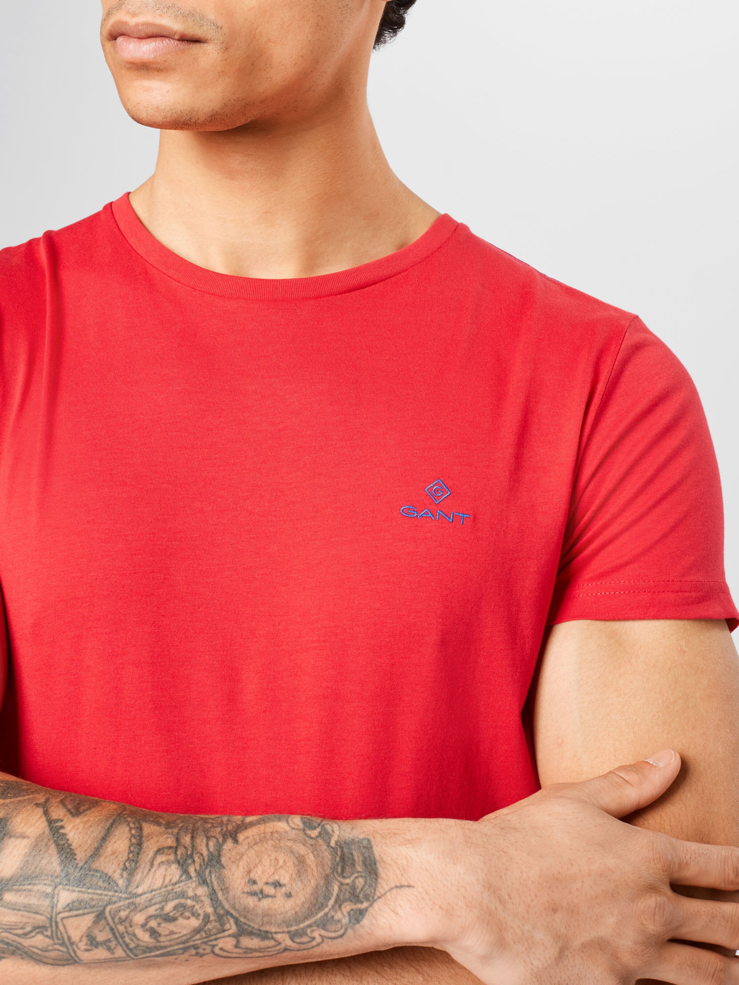 Più sostenibile Abbigliamento GANT Maglietta in Rosso Chiaro 