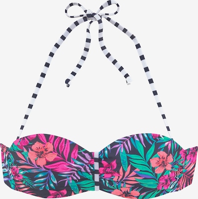 VENICE BEACH Bikini top in Night blue / Green / Purple / Pink, Item view