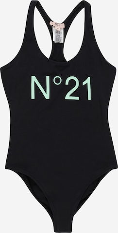 N°21 Swimsuit in Black: front