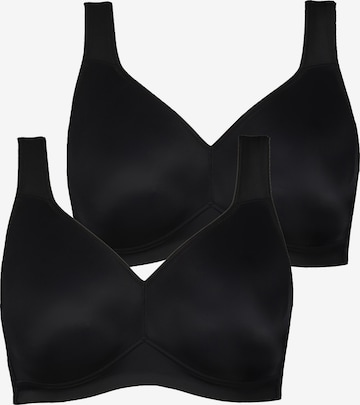 Ulla Popken T-Shirt BH in Schwarz: Vorderseite