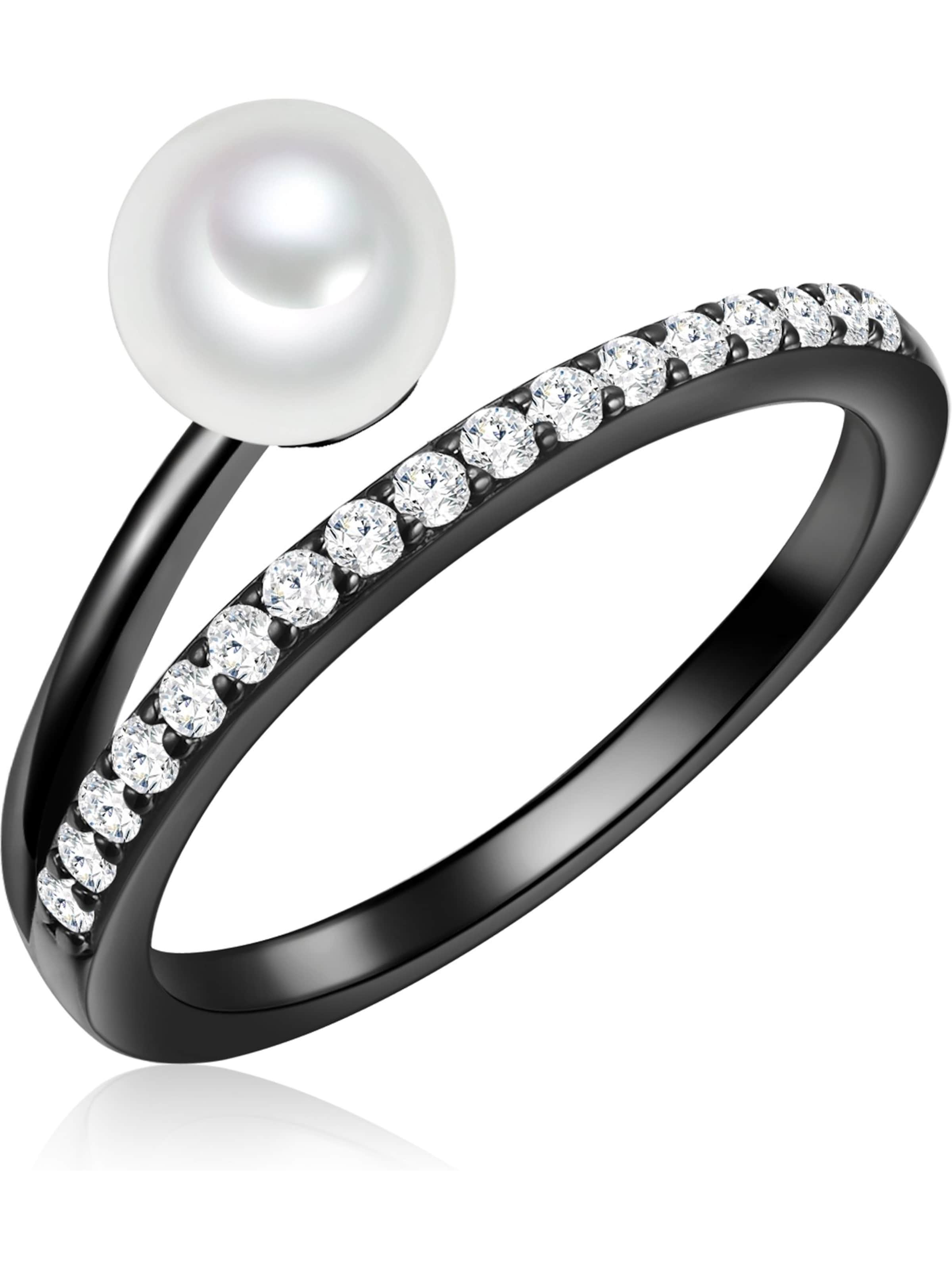 Valero Pearls Ring in Schwarz: Vorderseite