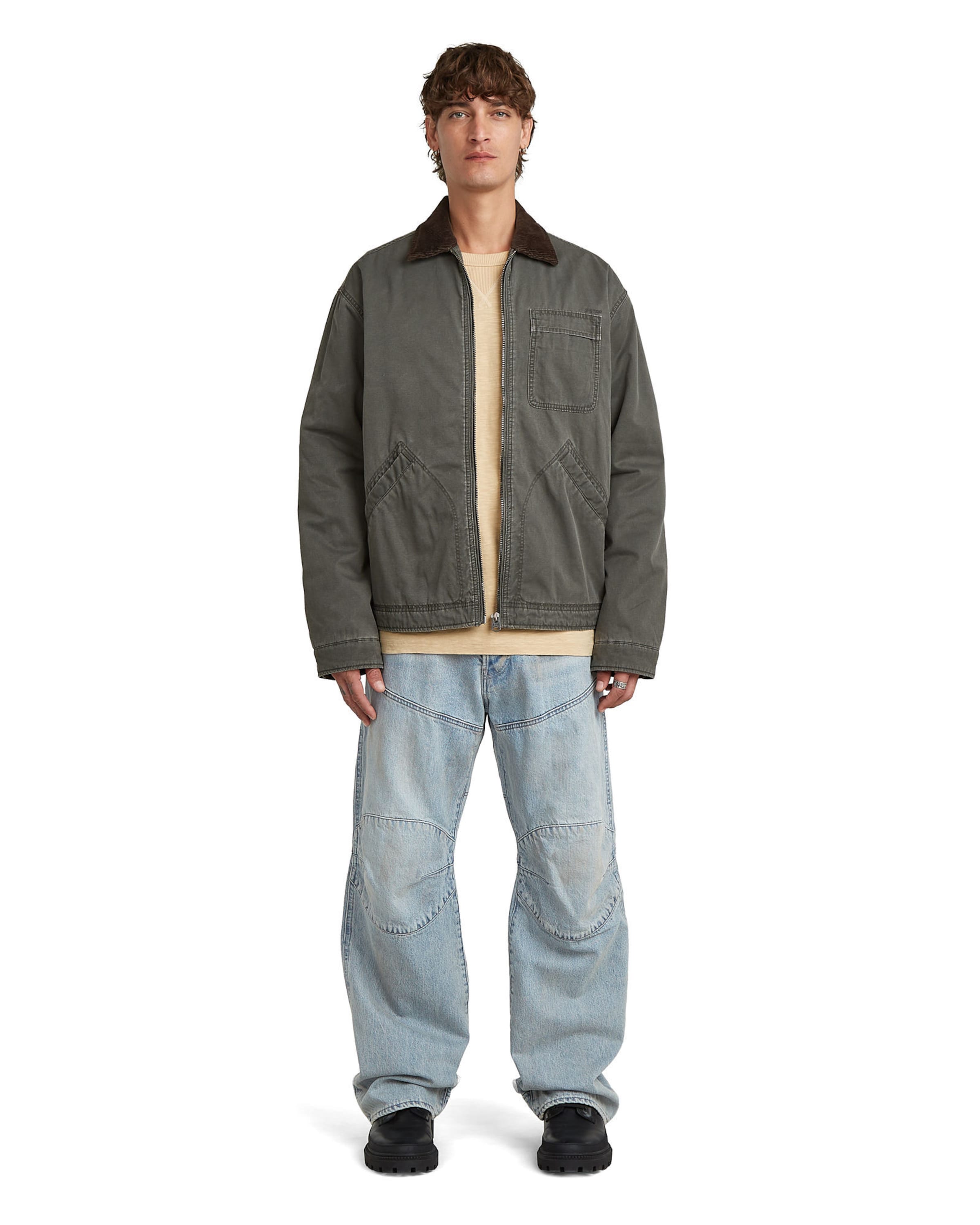 G-STAR Übergangsjacke - 'Duty Canvas Trucker Jacket' in Grau