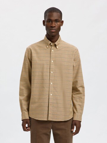 SELECTED Regular fit Overhemd in Bruin: voorkant