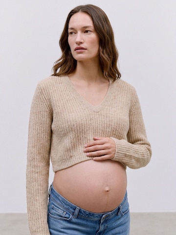 MAMALICIOUS Pullover 'MLEllinor' in Grau: Vorderseite