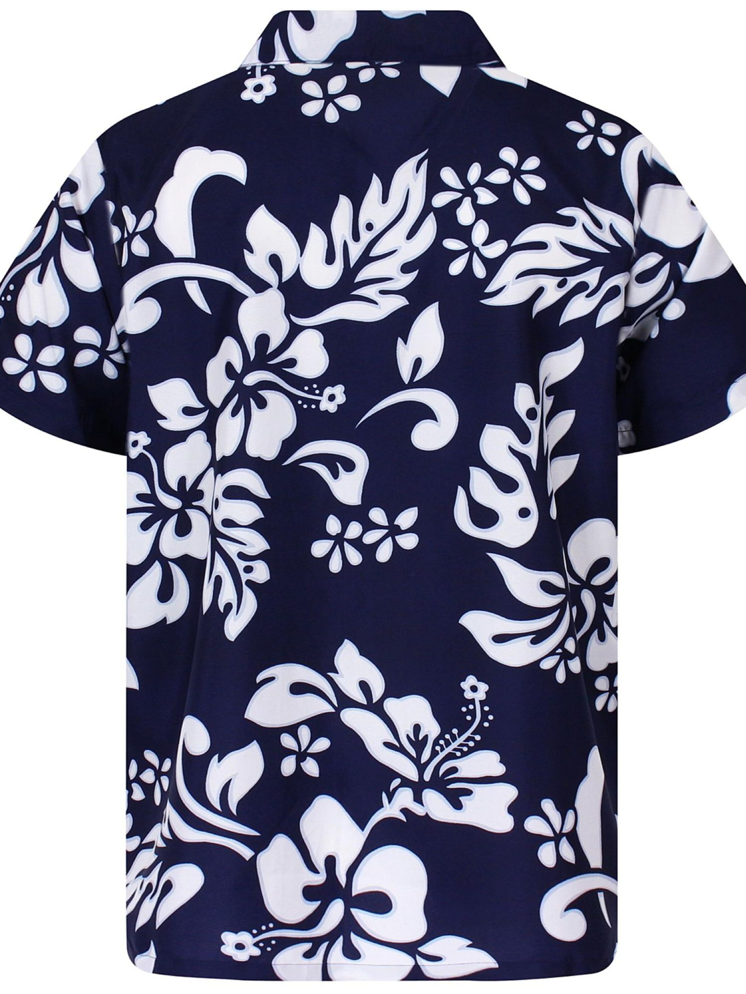 King Kameha Shirt 'Hibiscus'‌ in Blau