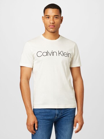 Calvin Klein Klasický střih Tričko – béžová: přední strana