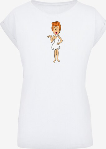 T-shirt 'Die Familie Feuerstein Wilma Flintstone Classic Pose' F4NT4STIC en blanc : devant