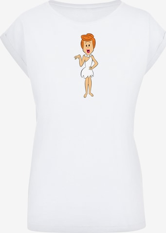 F4NT4STIC Shirt 'Die Familie Feuerstein Wilma Flintstone Classic Pose' in Wit: voorkant