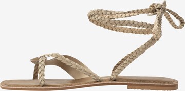 DreiMaster Vintage Strap Sandals in Beige: front