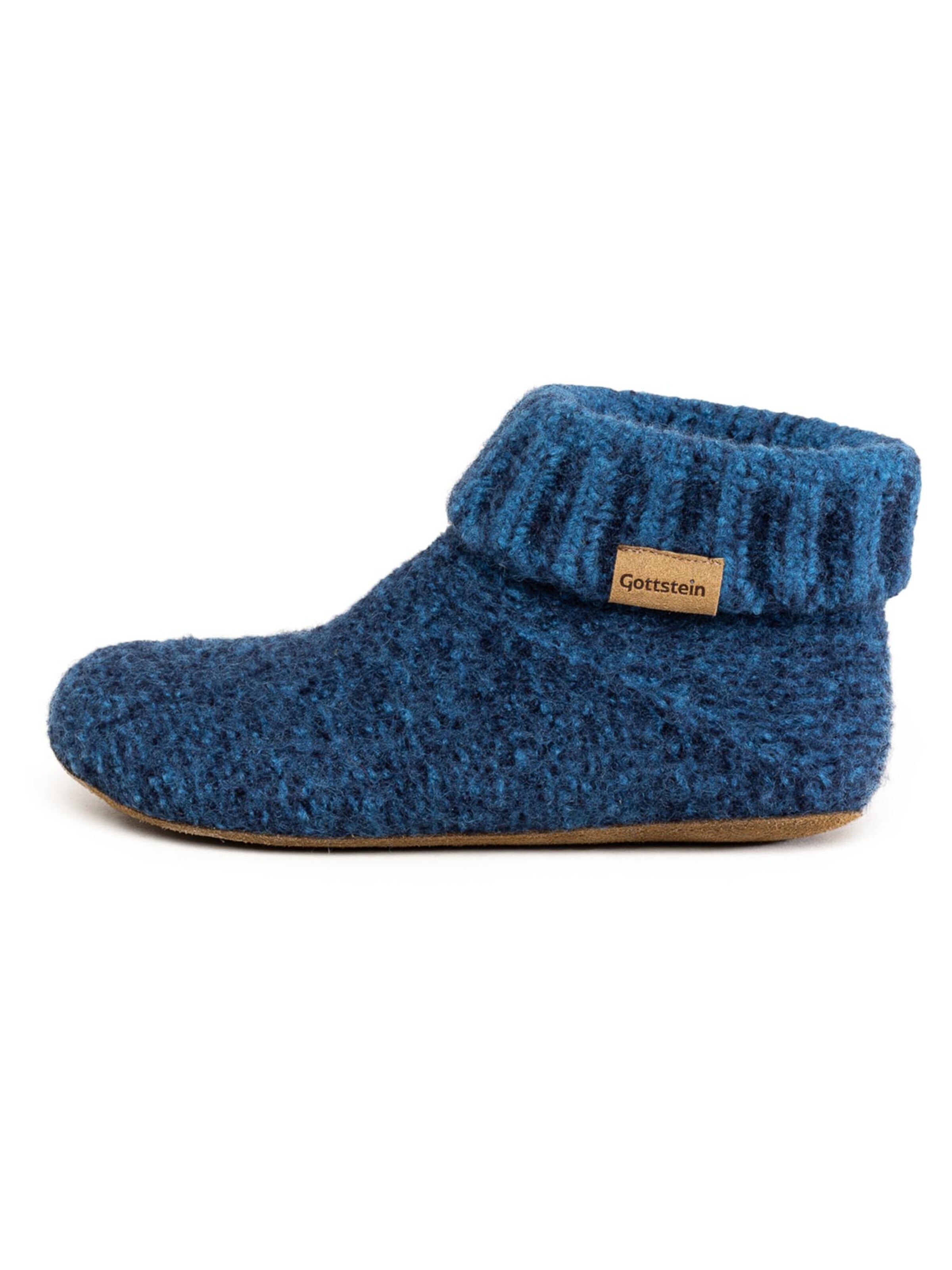 Gottstein Mules 'Knit Boot' in Blue: front