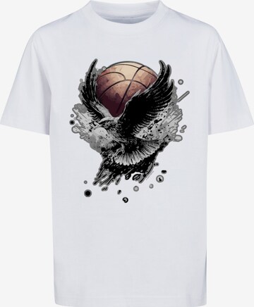 F4NT4STIC Shirt 'Basketball Adler' in Wit: voorkant