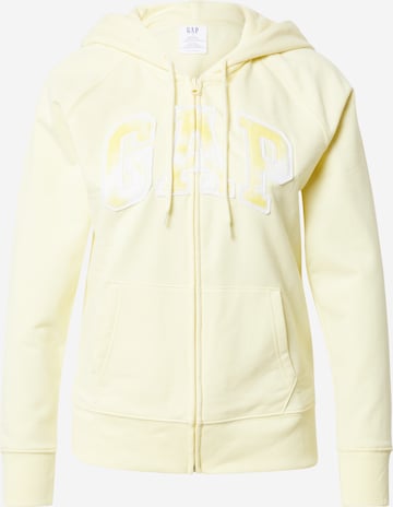GAP Sweat jacket 'NOVELTY' in Yellow: front