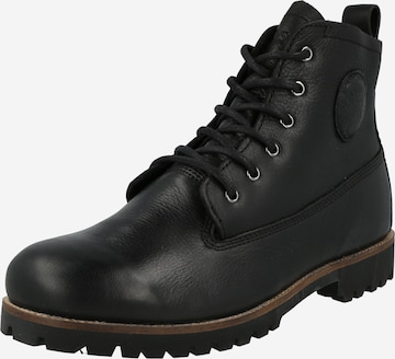 BLACKSTONE Lace-Up Boots in Black: front