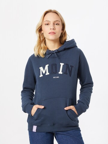 Derbe Sweatshirt 'Moin' in Blue: front