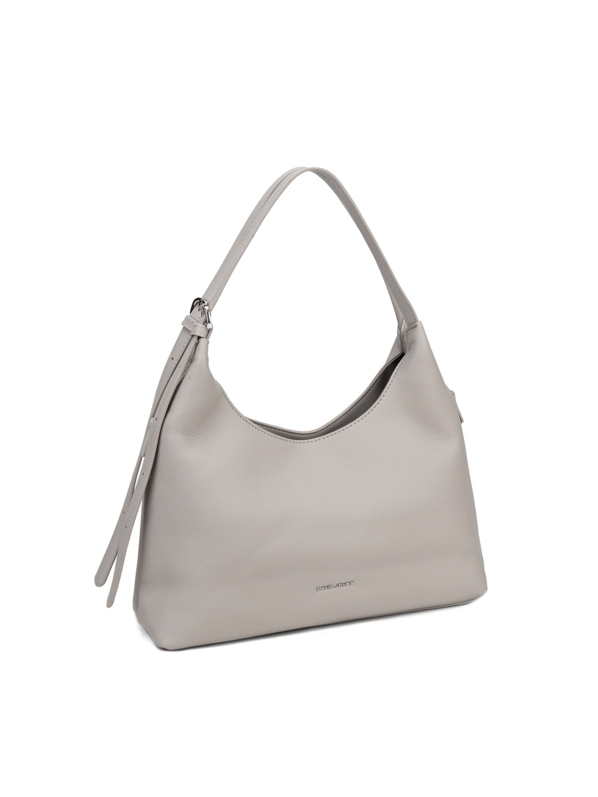 Borsa a spalla 'Borsa a Spalla Hobo David Jones Ecopelle Morbida Zip' di David Jones in grigio: frontale