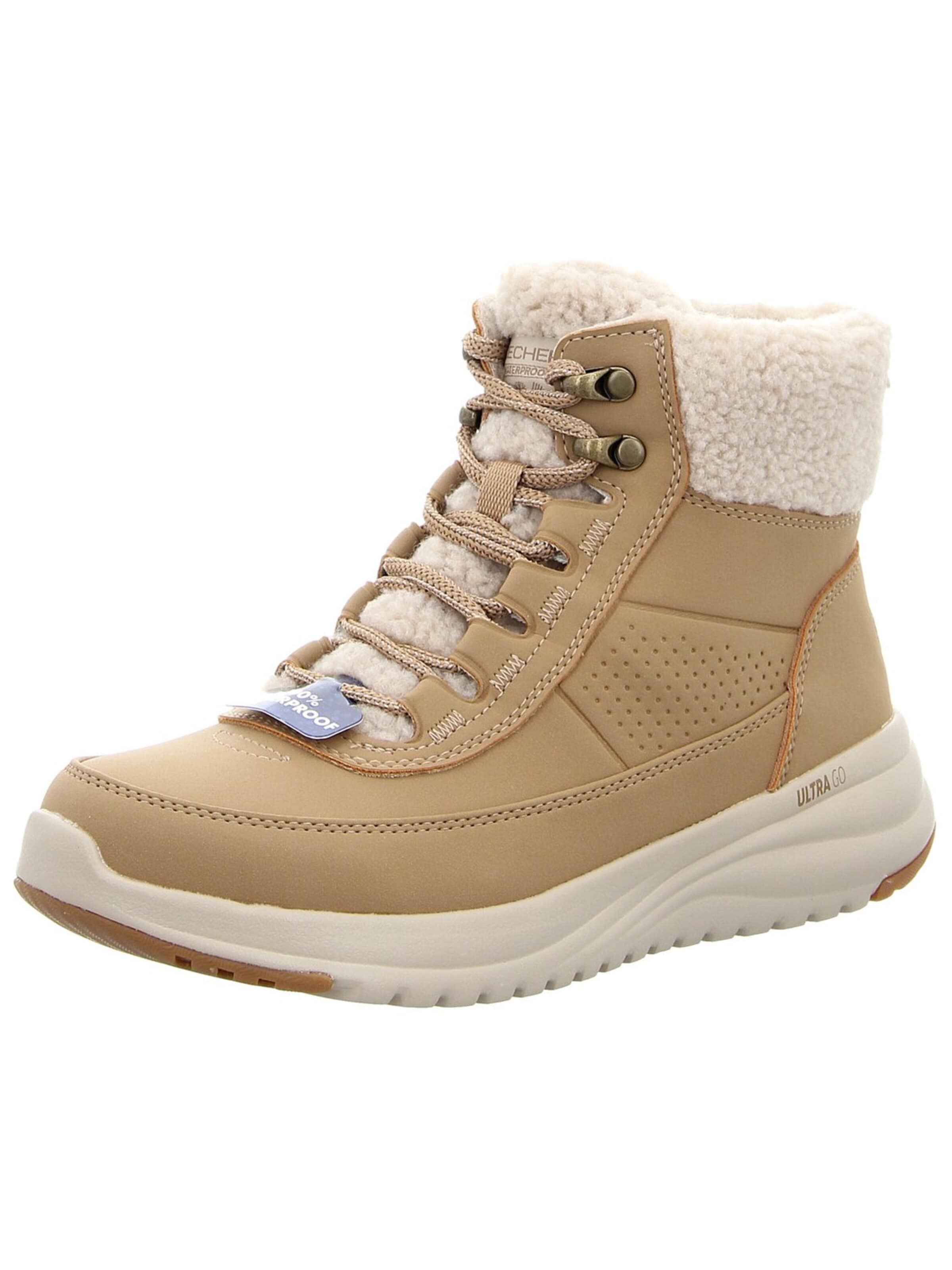 SKECHERS Schnürstiefel 'Schnürstiefelette Damen 144756 CSNT Kunststoff (Synthetik) in beige'‌‌ in Beige: Vorderseite