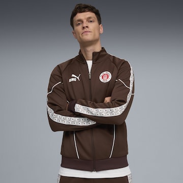 Veste de sport 'FC St. Pauli King Anthem' PUMA en marron : devant